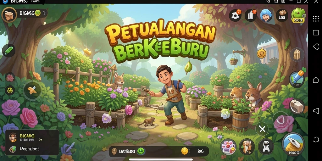 Screenshot utama BIGMSG menampilkan gameplay yang mendebarkan dan interaktif dalam dunia pertanian.