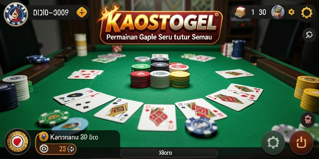 Tampilan gameplay seru KAOSTOGEL yang menampilkan permainan Gaple.