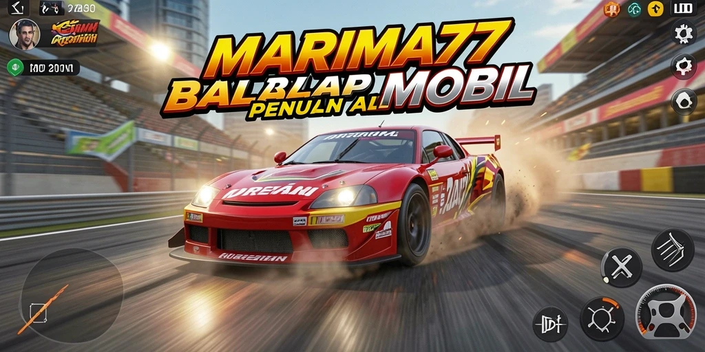Tampilan menegangkan saat balapan di <strong>MARIMA77</strong> dengan mobil cepat.