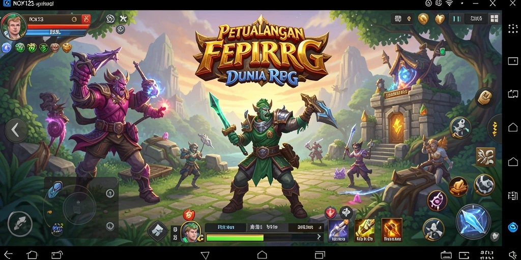Tampilan gameplay <strong>NOX123</strong> yang menampilkan pertarungan seru dan grafis memukau.