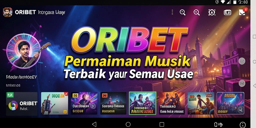 Tampilan gameplay menakjubkan ORIBET dengan berbagai pilihan lagu.