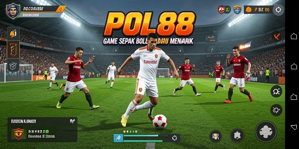 Tampilan gameplay mendebarkan POL88 saat pertandingan sepak bola.