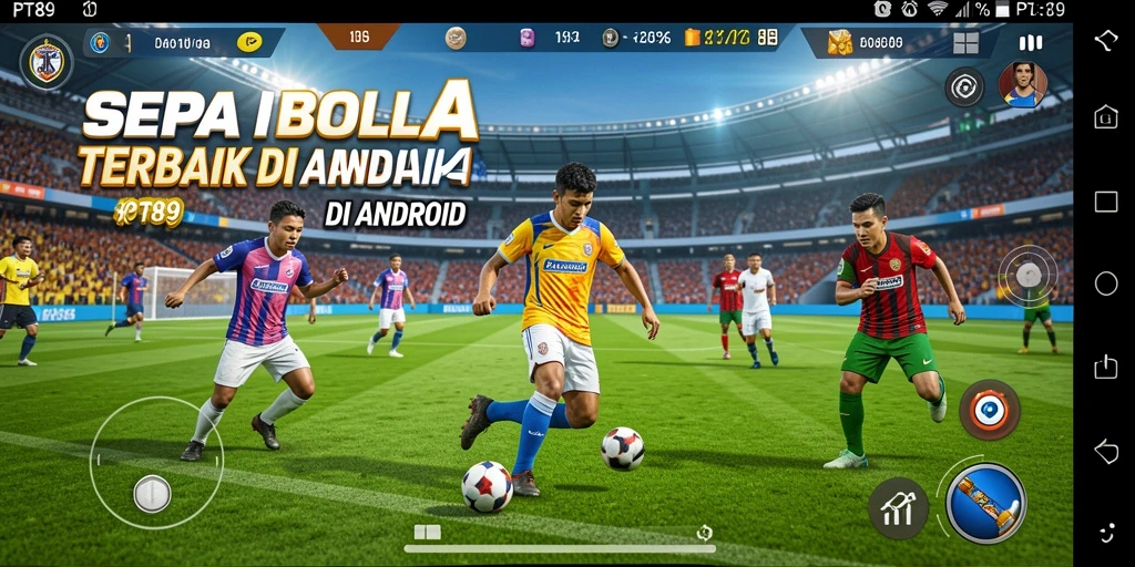Tampilan gameplay PT89 yang menarik saat pertandingan sepak bola.