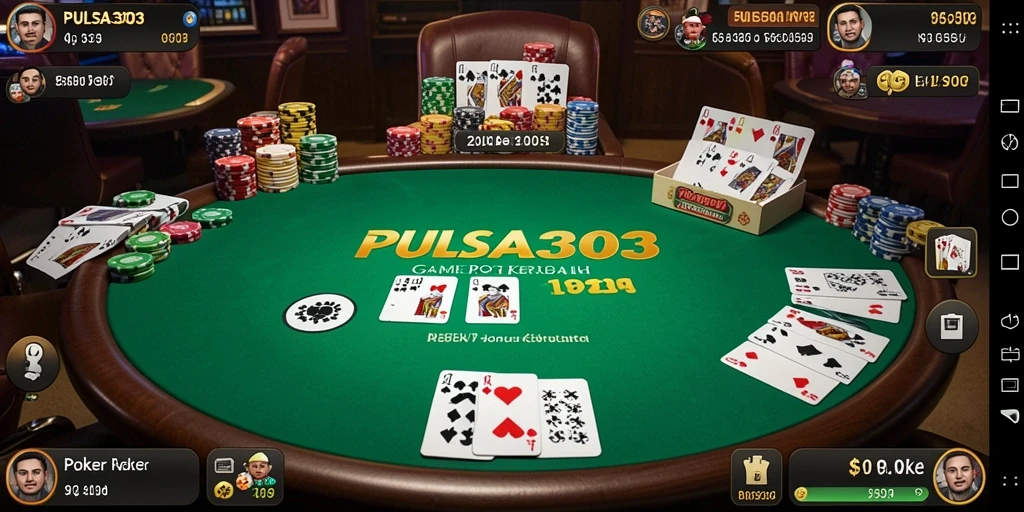 Screenshot gameplay PULSA303 yang menunjukkan keseruan meja poker.