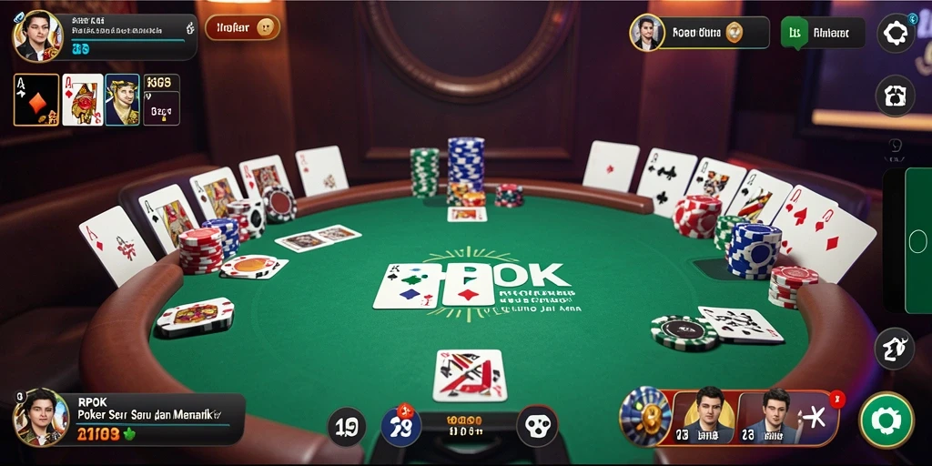 Tampilan gameplay seru RPOK yang memikat pemain poker.